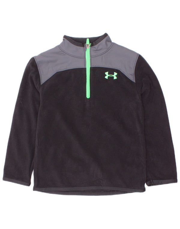 Under Armour Pull polaire à col zippé pour garçon 4-5 ans Noir Colourblock