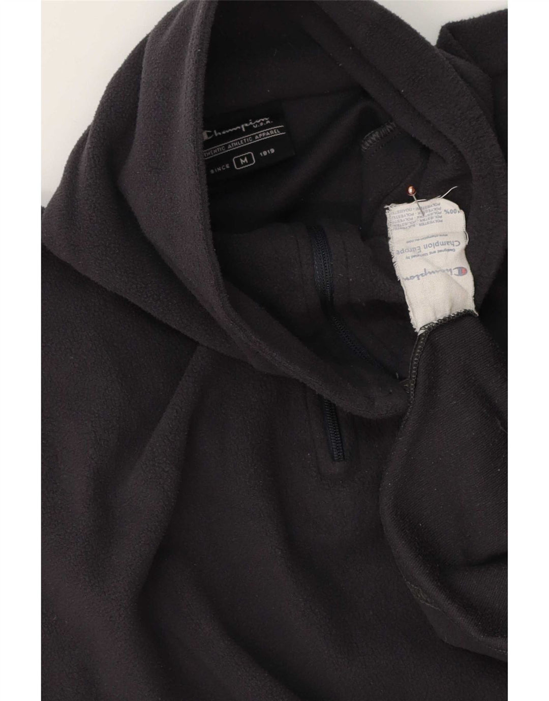 Champion Mens Zip Neck Fleece Jumper Medium Grey Polyester