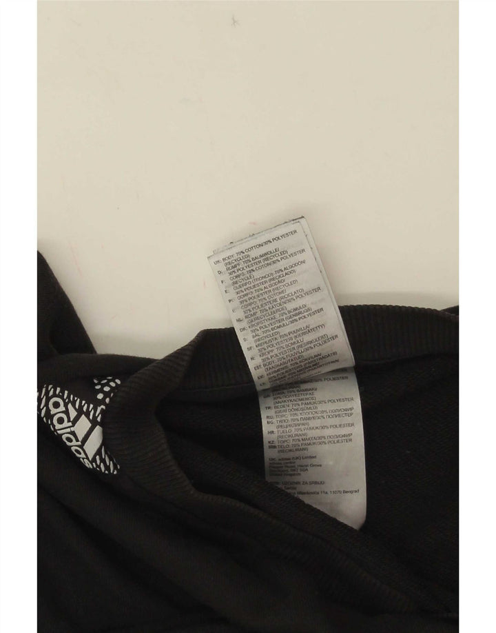 Adidas Grafisk Sweatshirt Jumper Medium Sort Bomuld