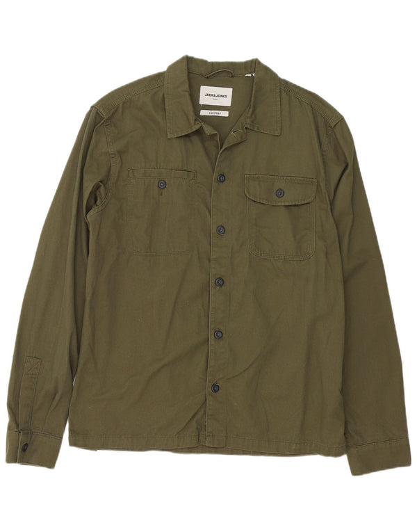 Jack & Jones Mens Shirt Large Khaki Cotton