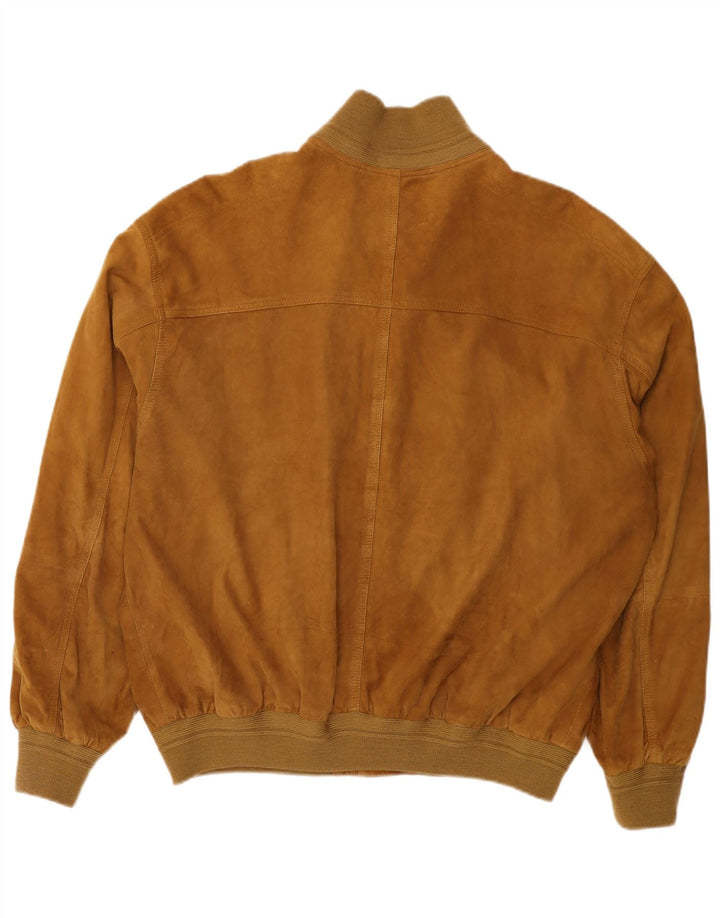 Conbipel Mens Suede Bomber Jacket IT 56 2XL Beige Leather