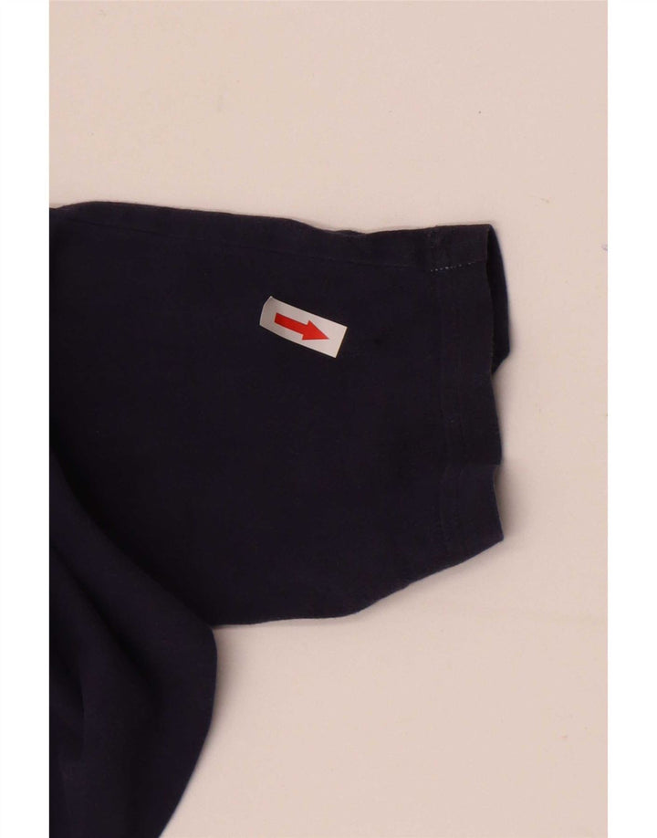 Marks & Spencer Mens Top Long Sleeve Large Blue Colourblock Cotton