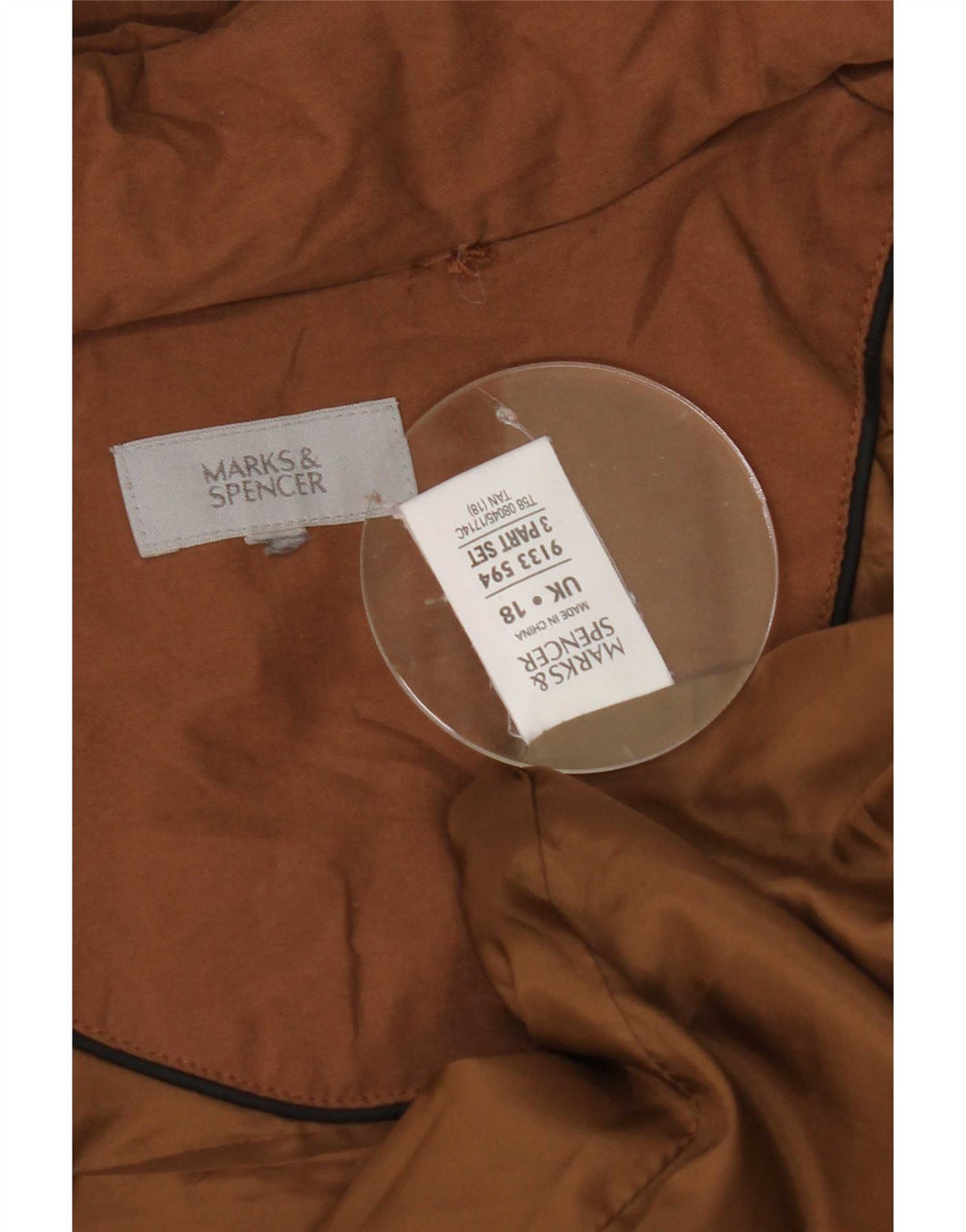 Marks & Spencer Dame Hætte Oversized Parka Jacket UK 18 XL Brun