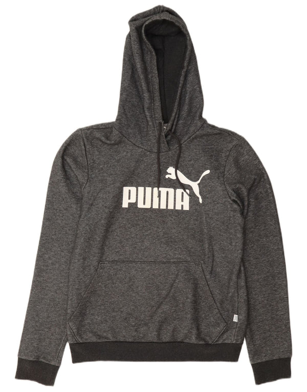 Puma grafisk hættetrøje til kvinder UK 10 Lille grå bomuld