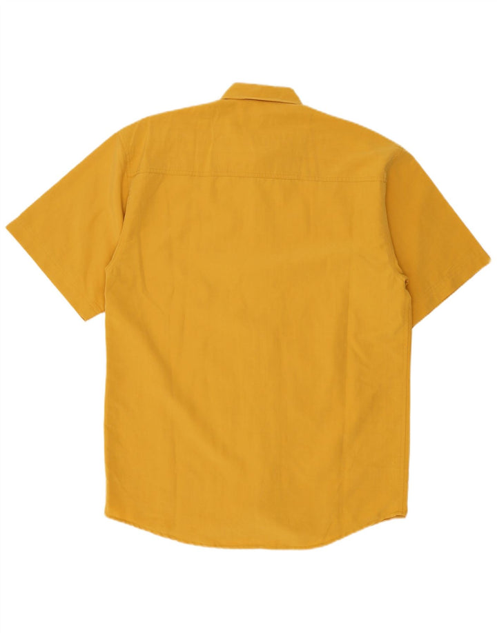 LERROS Mens Short Sleeve Shirt Small Yellow Viscose