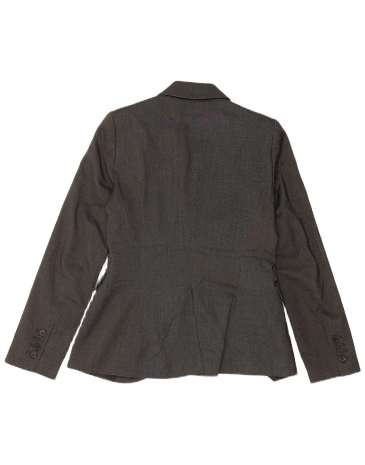 Zara Womens 1 Button Blazer Jacket UK 12 Medium Grey Polyester