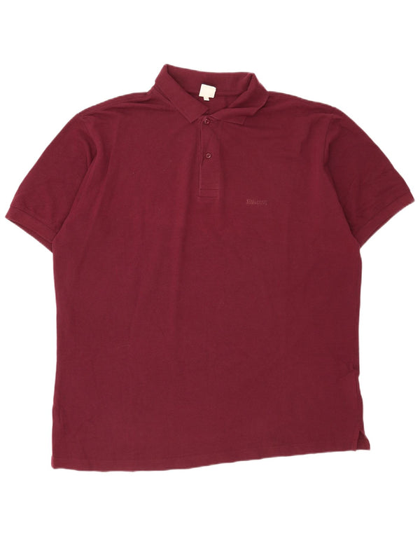 Spalding Mens Polo Shirt 2XL Burgundy Cotton