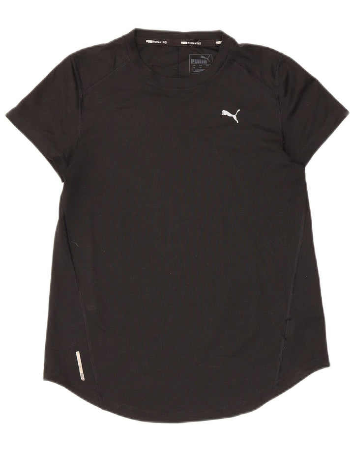 PUMA Womens T-Shirt Top UK 6 XS Black Polyester