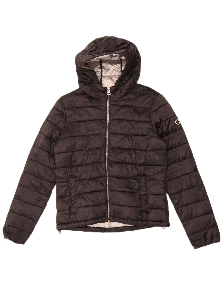 Champion Womens Hooded Padded Jacket UK 18 XL Black Polyamide