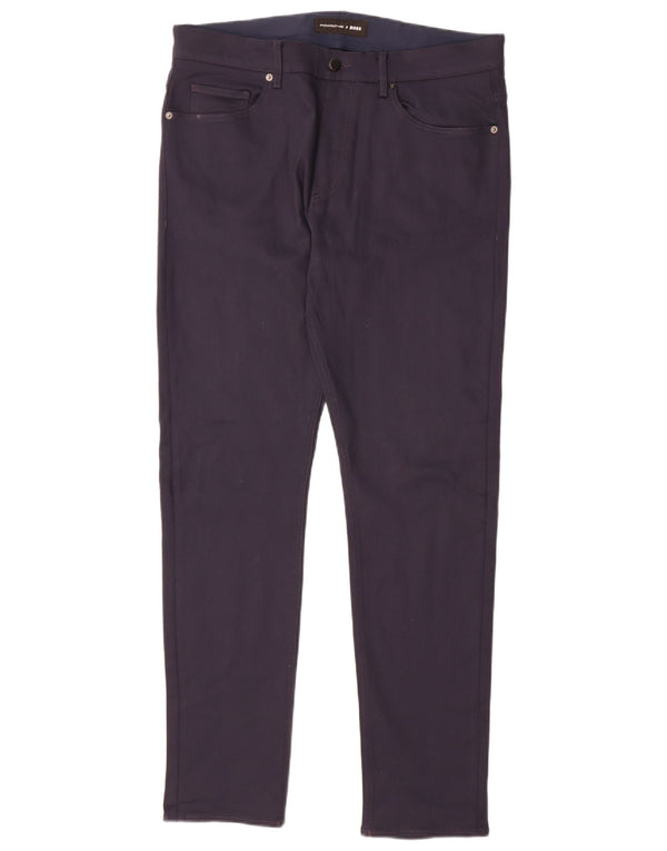 Hugo Boss Mens Porsche Slim Casual Pantalones W36 L34 Poliéster azul marino