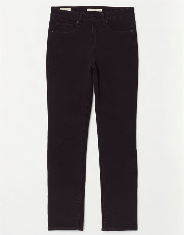 Calça jeans feminina Levi's 724 High Rise Straight W27 L30 algodão preto