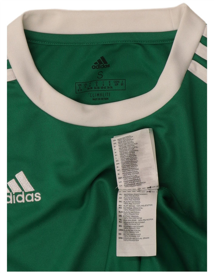 Adidas Womens Climalite T-Shirt Top UK 8/10 Small Green Polyester