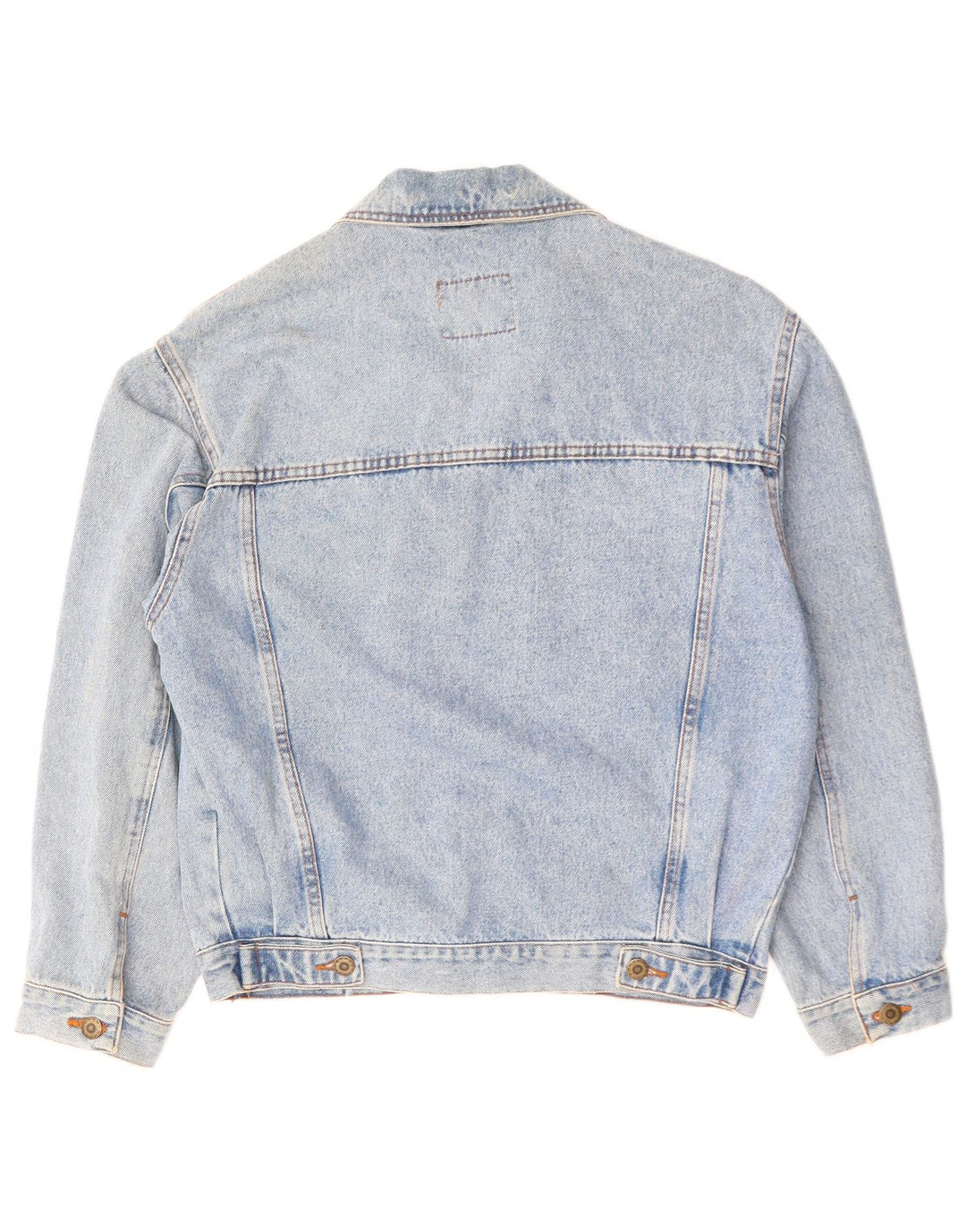VINTAGE Womens Denim Jacket EU 42 Large Blue Cotton