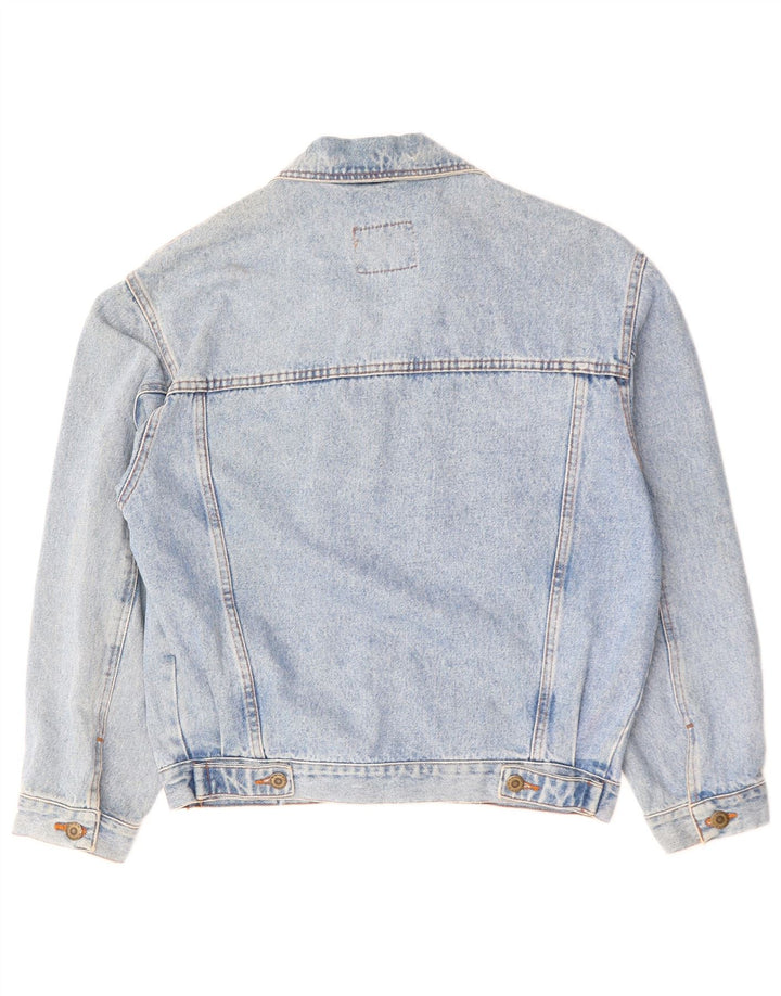 VINTAGE Womens Denim Jacket EU 42 Large Blue Cotton