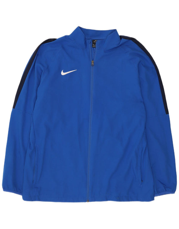 Nike Mens Dri Fit Regular Tracksuit Top Jacket 2XL Blue Polyester Sports