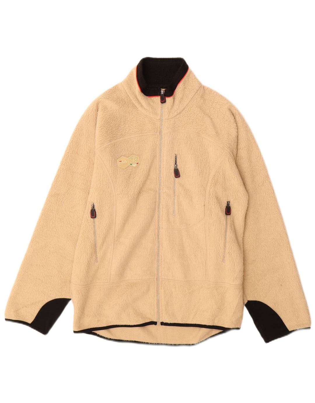 Fila Herre Italia Fleecejakke UK 36 Small Beige Colourblock Polyester
