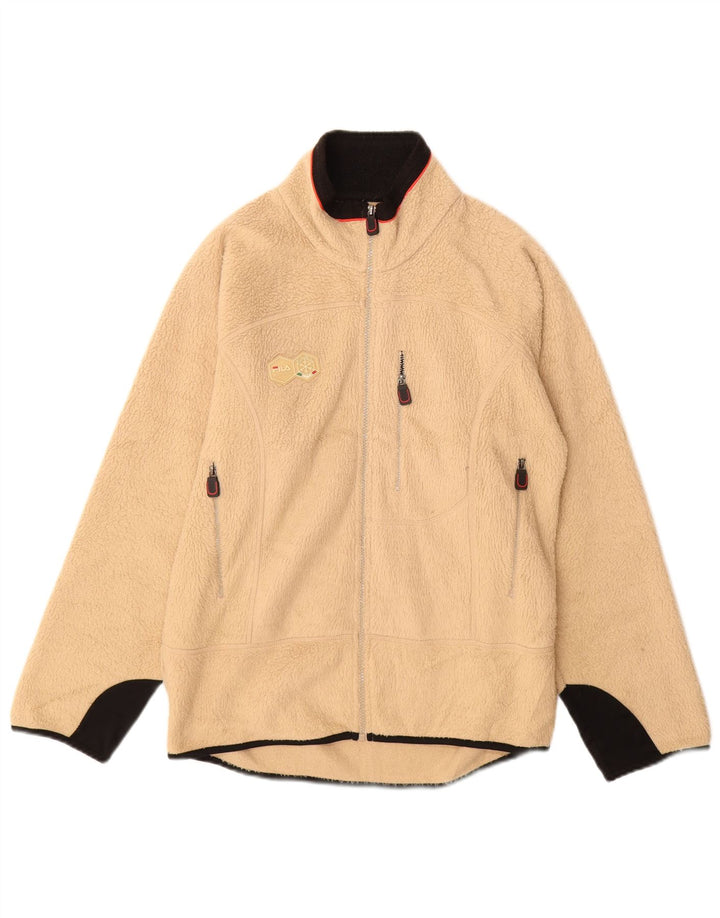 Fila Herre Italia Fleecejakke UK 36 Small Beige Colourblock Polyester