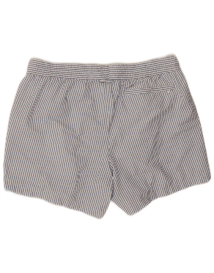 Marks & Spencer Mens Swimming Shorts XL  Blue Pinstripe Polyester