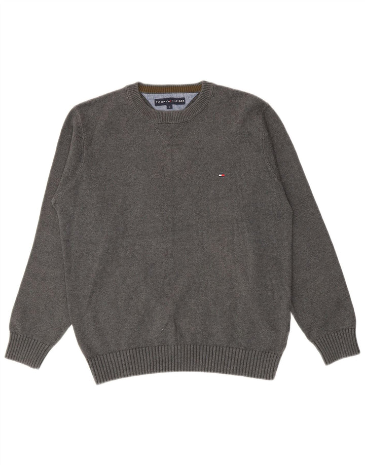 Tommy Hilfiger Mens Crew Neck Jumper Sweater Medium Grey Cotton