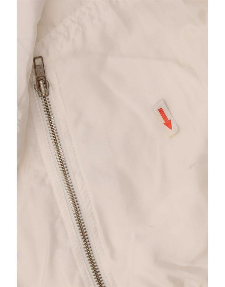 Vintage Womens Oversized Tracksuit Top Jacket EU 36 Small White Colourblock