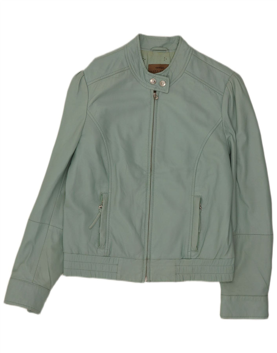 Conbipel Damen Leder Bikerjacke IT 44 Mittelgrünes Leder