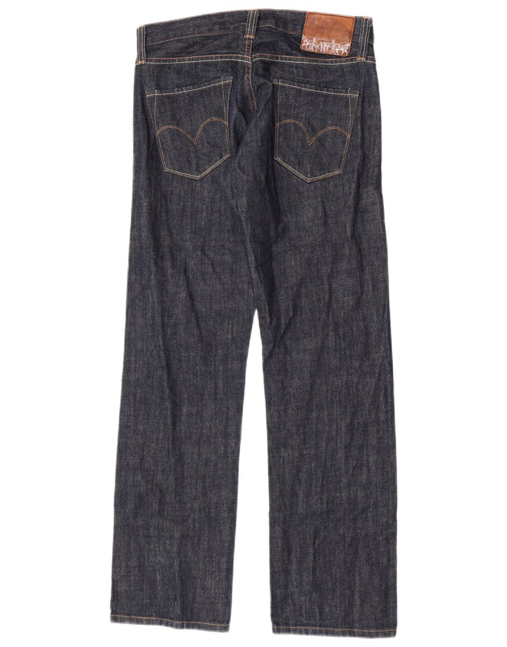 Levi's Womens Straight Jeans W30 L31 Navy Blue Cotton