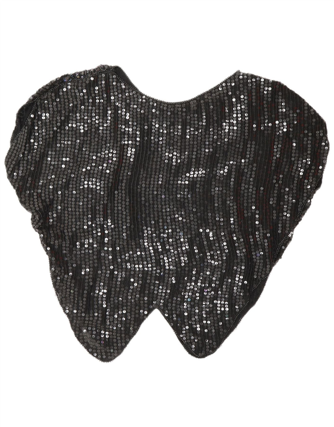 Vintage Womens Batwing Sequin Blouse Top UK 16 Large Black Argyle/Diamond