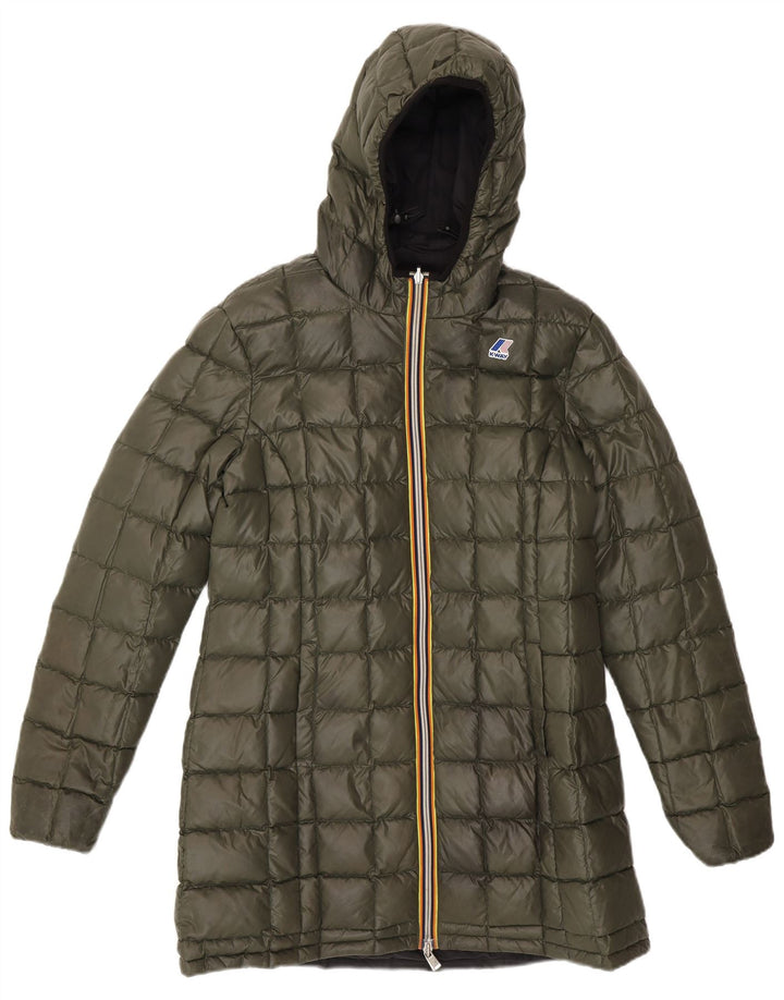 K-Way Manteau rembourré réversible à capuche pour femme US 6 Medium Black Colourblock