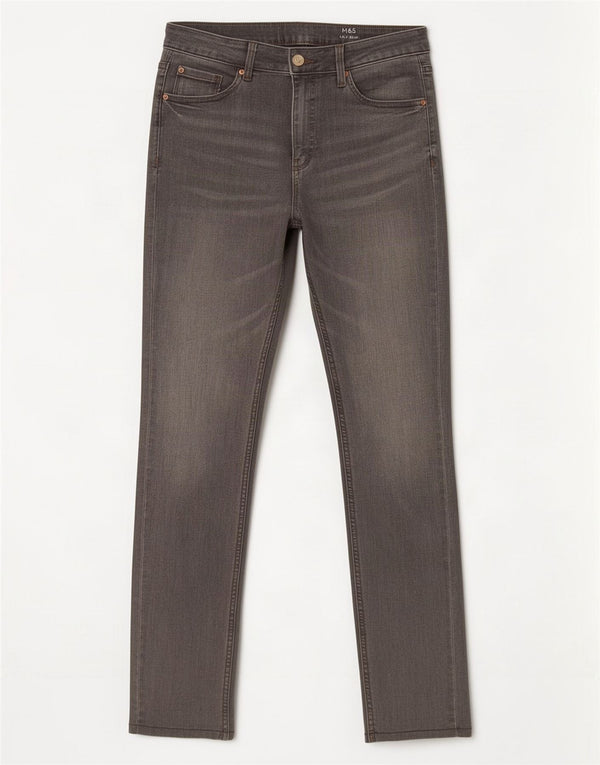 Marks & Spencer Jeans Lily Slim para Mujer UK 12 Medium W30 L29 Algodón Gris