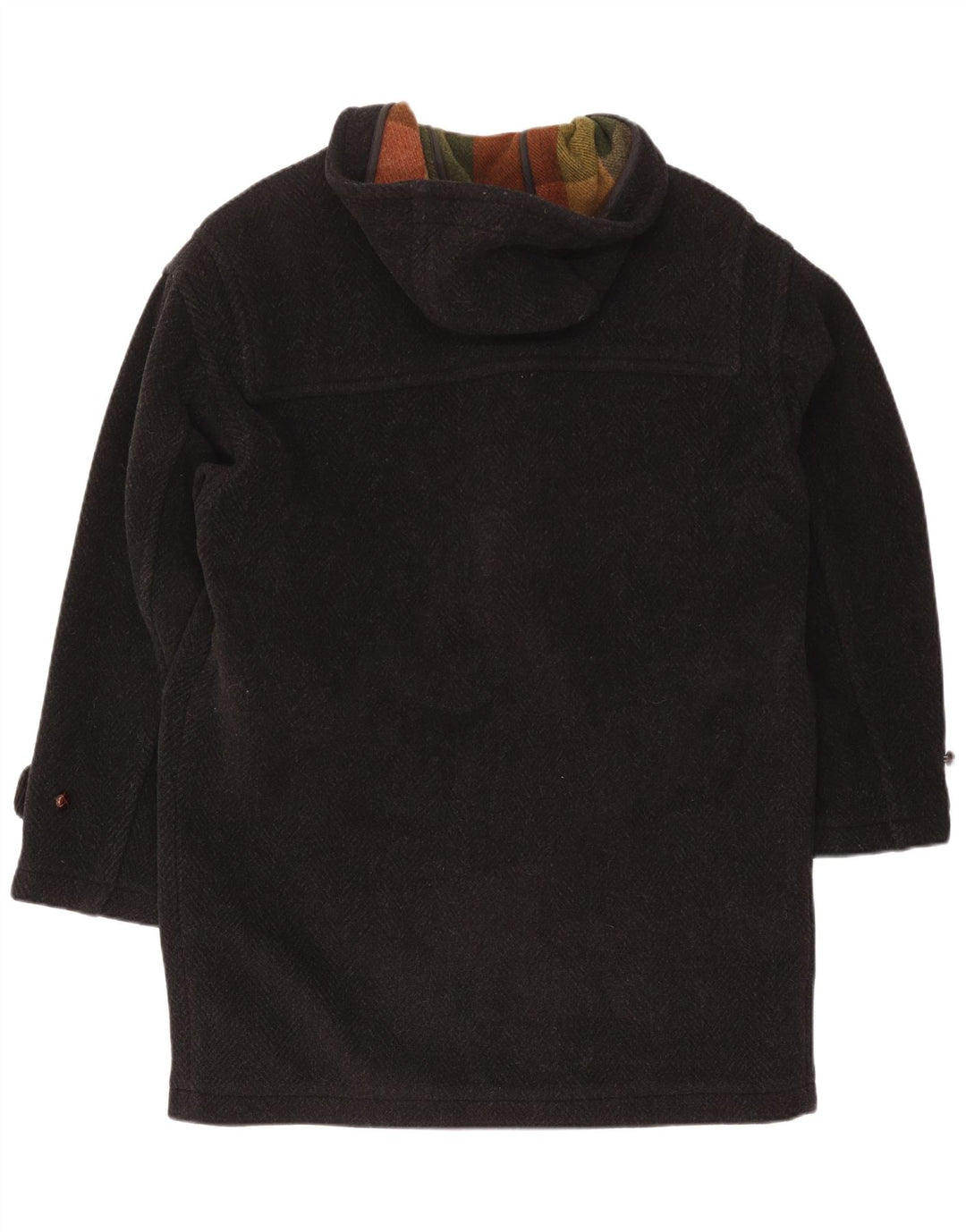 Brooksfield Mens Hooded Duffle Coat IT 48 Medium Black Herringbone