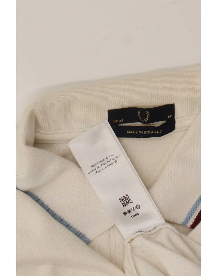 Polo da uomo Fred Perry grande in cotone bianco