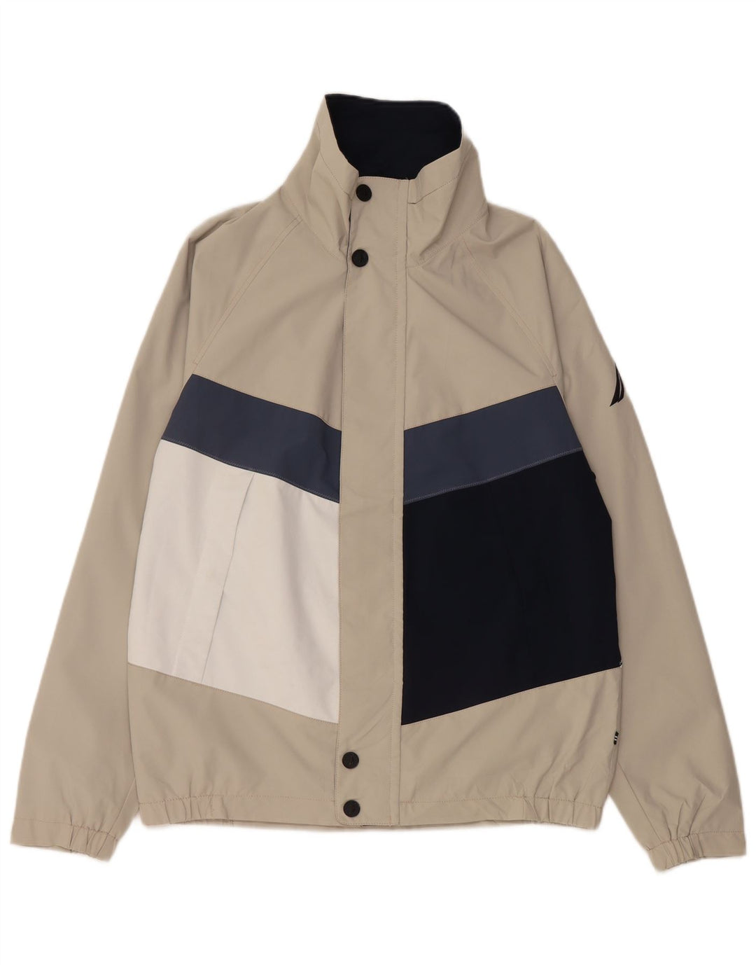 NAUTICA Mens Bomber Jacket UK 36 Small Beige Colourblock Polyester
