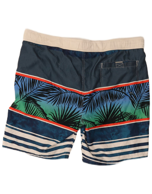 Maui and Sons Bañador para hombre con estampado gráfico regular, talla 2XL, playa a rayas azules