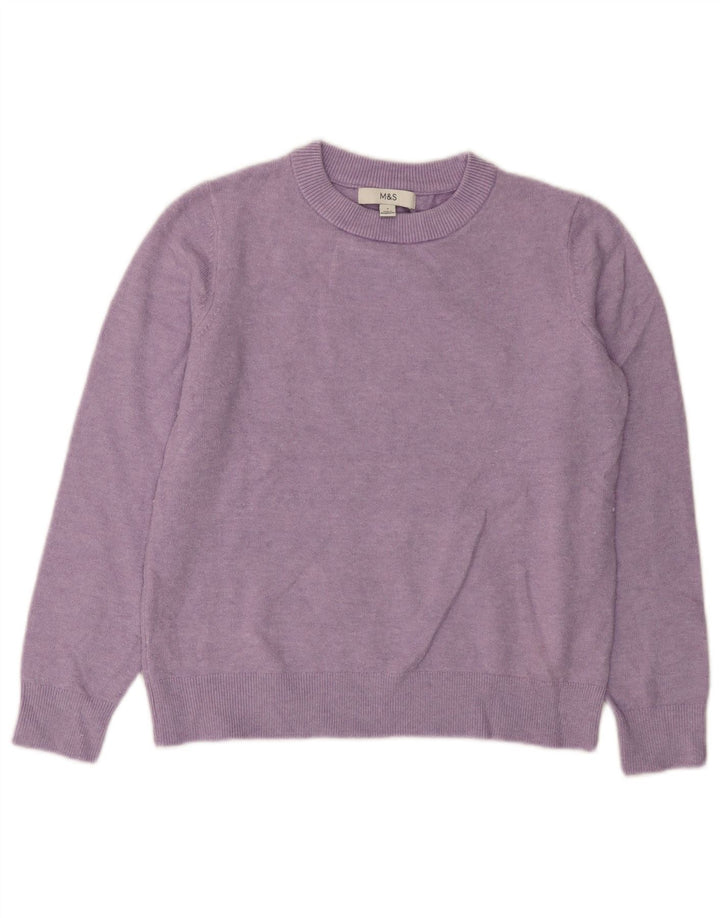 Marks & Spencer Womens Crew Neck Jumper Sweater UK 10 Small Purple