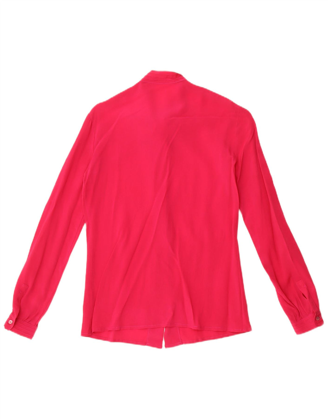 Vintage Damen-Hemdbluse mit Vorderkrawatte IT 42 Mittelrosa Acetat