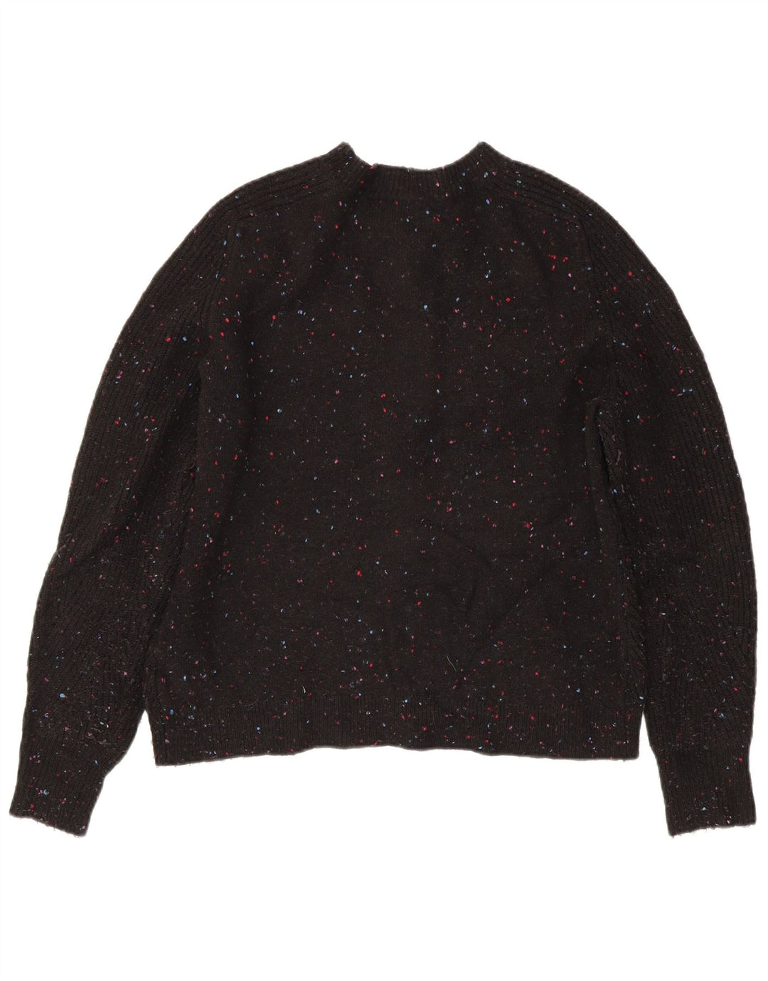 Marks & Spencer Womens Cardigan Sweater UK 14 Medium Black Flecked Acrylic