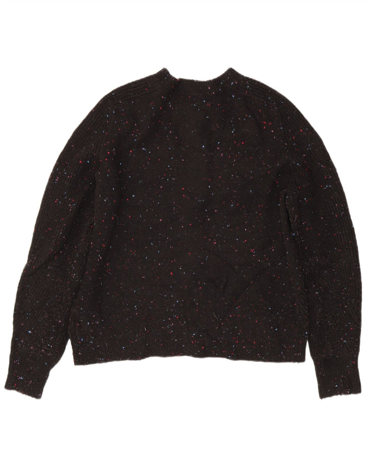 Marks & Spencer Womens Cardigan Sweater UK 14 Medium Black Flecked Acrylic