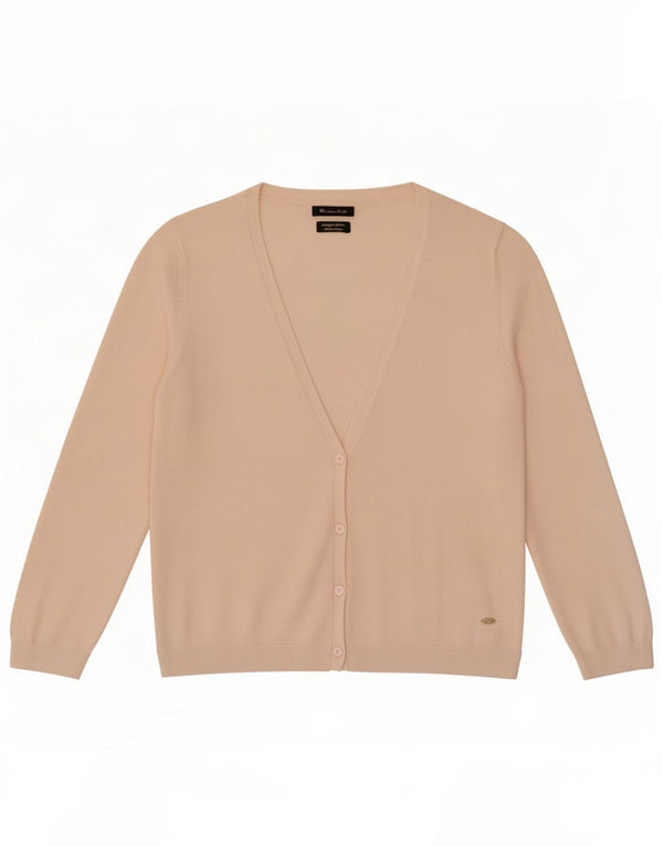 Massimo Dutti női 3/4 ujjú kardigán pulóver UK 10 kis rózsaszín pamut