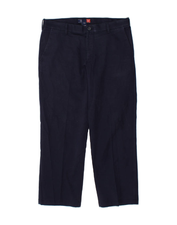 Pantaloni chino classici dritti da uomo IZOD W34 L30 in cotone blu navy