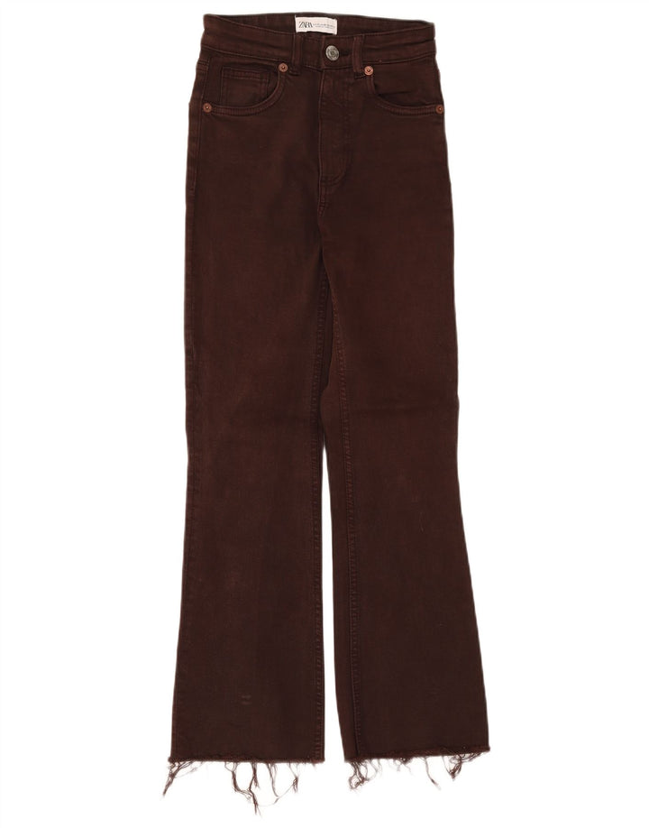 ZARA Womens Bootcut Jeans W22 L26 Brown