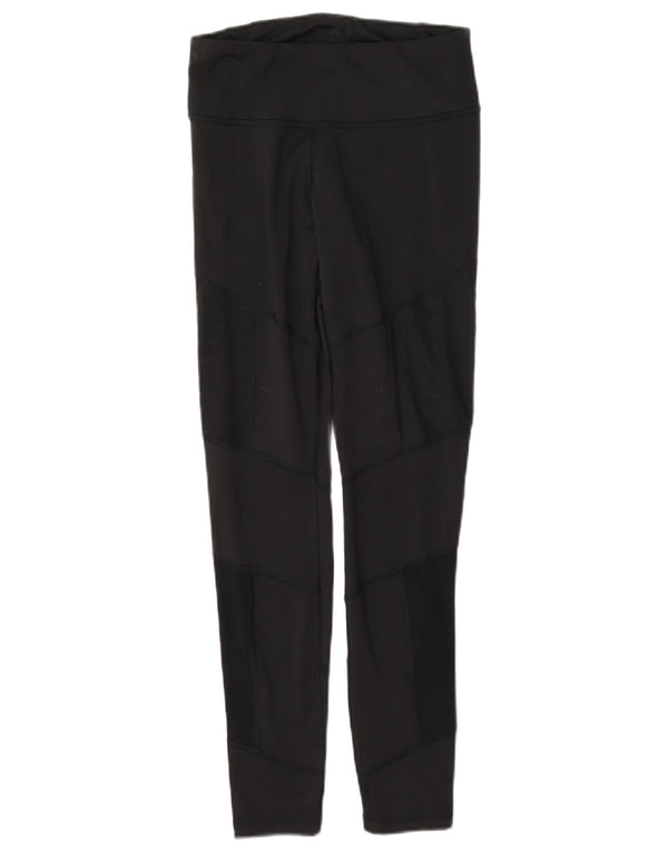 Reebok Damen Leggings UK 8/10 Small Schwarz Polyester