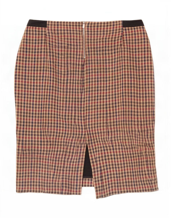 Юбка-карандаш женская Austin Reed UK 12 Medium W30 Коричневая, хлопок с узором 