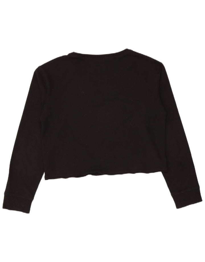 Vans Womens Graphic Crop Sweatshirt Jumper UK 14 Medium Black
