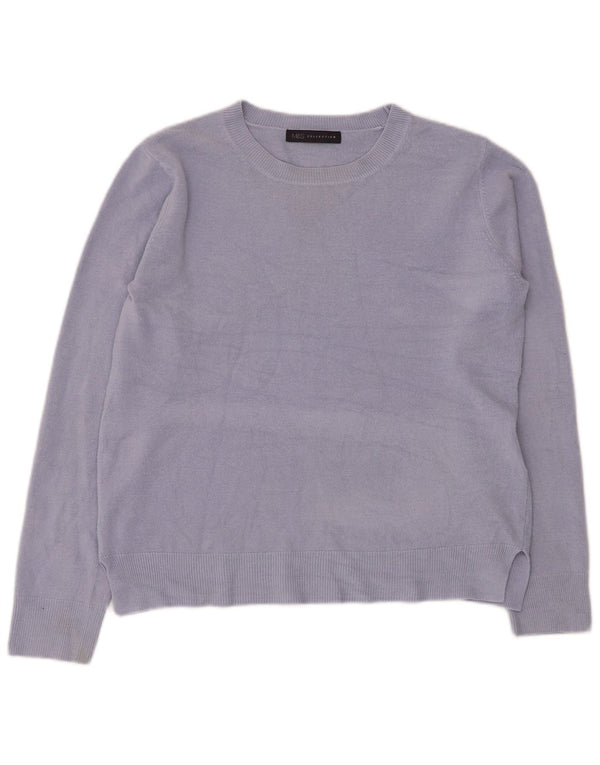 Marks & Spencer Dame Boat Neck Jumper Sweater UK 12 Medium Blue Acryl