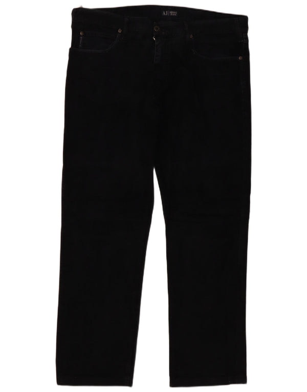 Мужские прямые повседневные брюки Armani W38 L30, черные, хлопковые