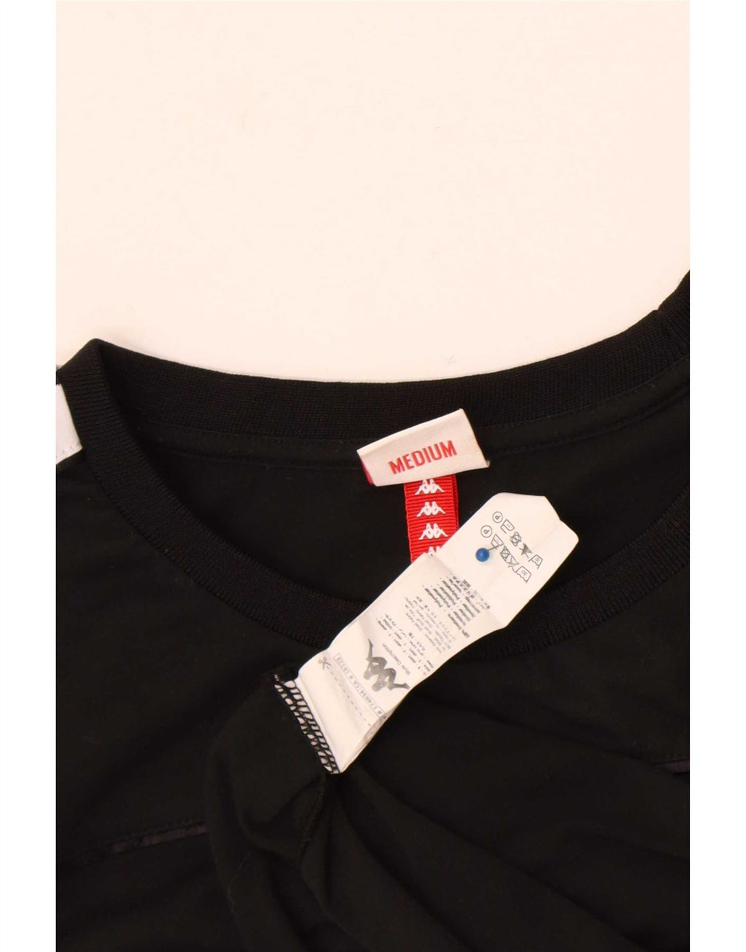 Kappa Mens Graphic T-Shirt Top Medium Black Colourblock Cotton