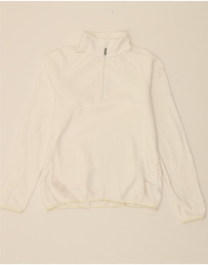 BERGHAUS Womens Zip Neck Fleece Jumper UK 14 Large White Polyester