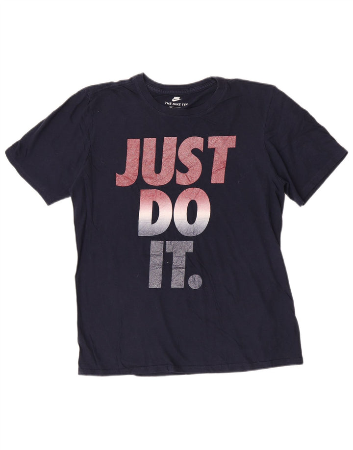 Nike Mens Athletic Cut Graphic T-Shirt Top Medium Navy Blue