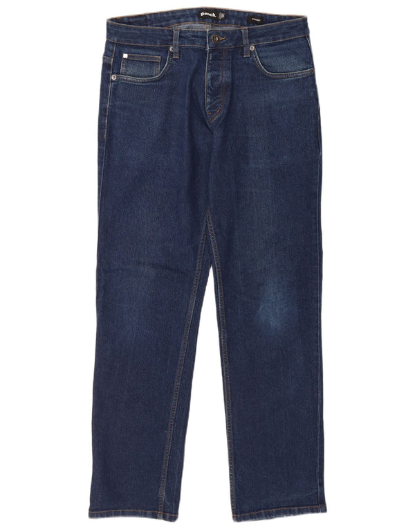 Bench Mens Straight Jeans W32 L32 Blue Cotton
