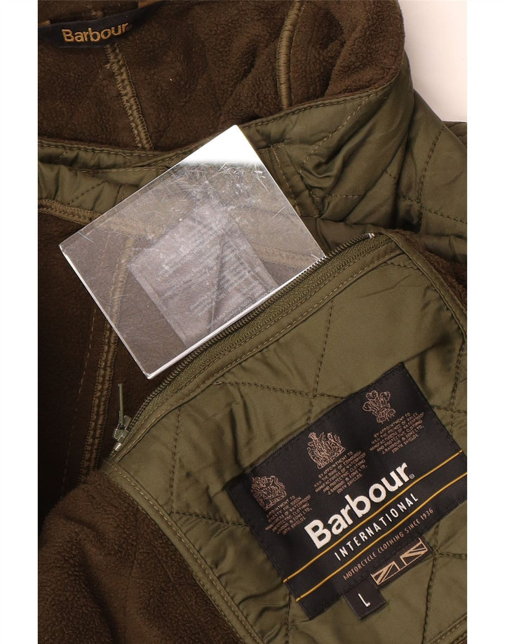 BARBOUR Mens Quilted Jacket UK 40 Large Green Polyester
